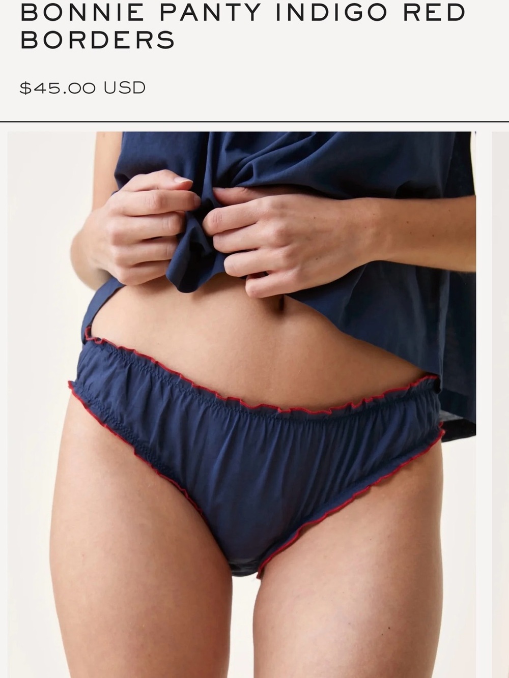 SCARLETTE ATELIERS French Cotton Bonnie Indigo Panty Parisian Panties Underwear